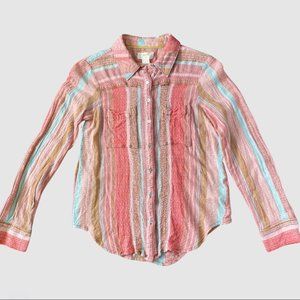 Anthropologie Calipatria stripped button top